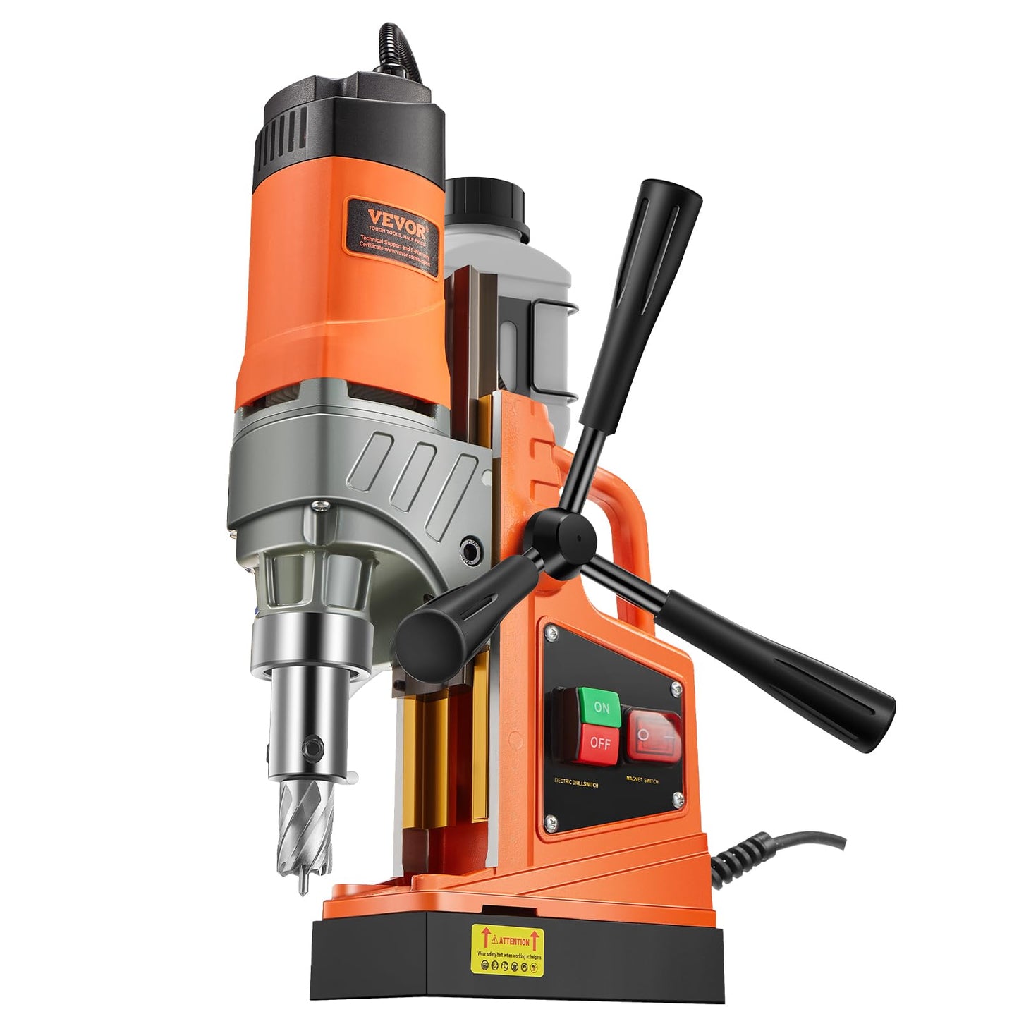 VEVOR Mag Drill Press, 1300W 1.57" Boring Diameter, 2922lbf Power Portable Magnetic Drill, 810 PRM, 11Pcs Drill Bits Electric Drilling Machine for Metal Surface, Industrial and Home Improvement