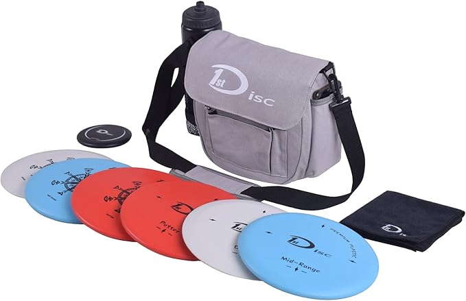 Disc Golf Set- Putter, Mid-Range, Driver, Mini Disc, Towel with Bag
