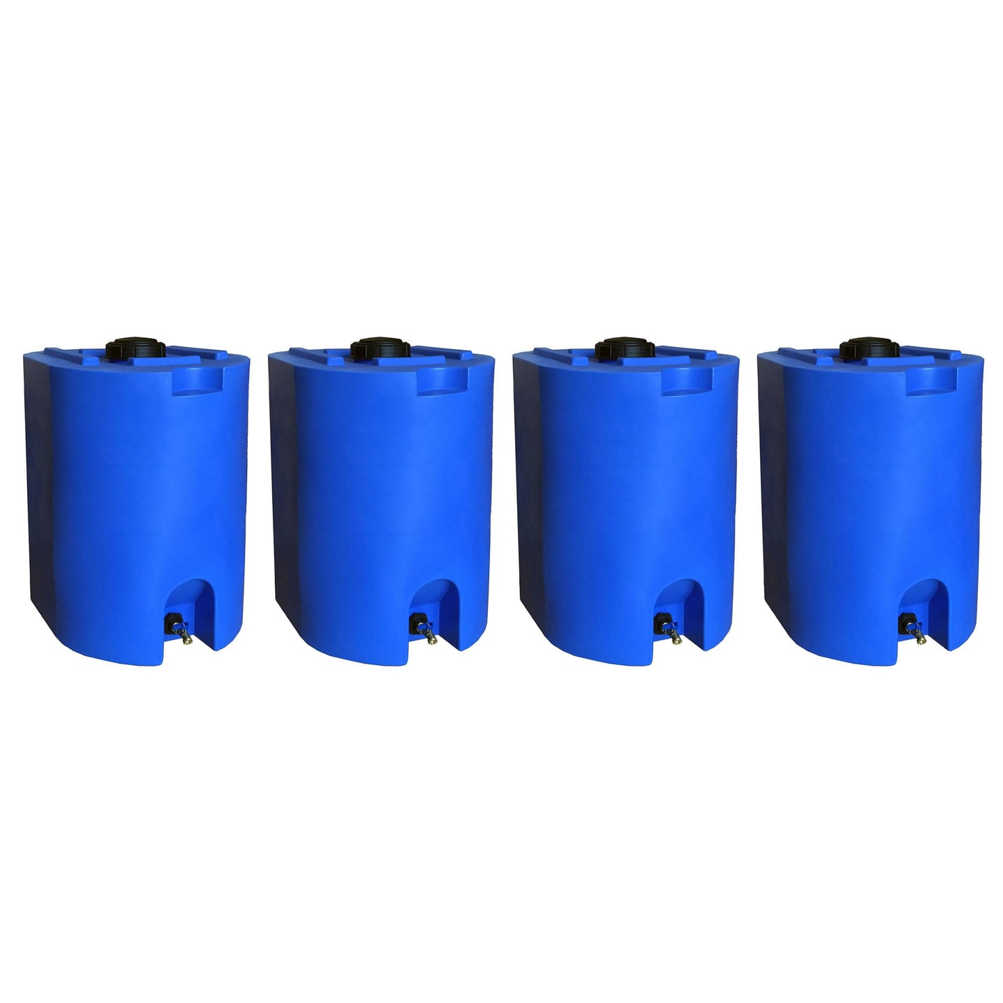 WaterPrepared 4 Pack Water Tank, Rain Barrel Storage, Stackable Drum, 55 Gallon