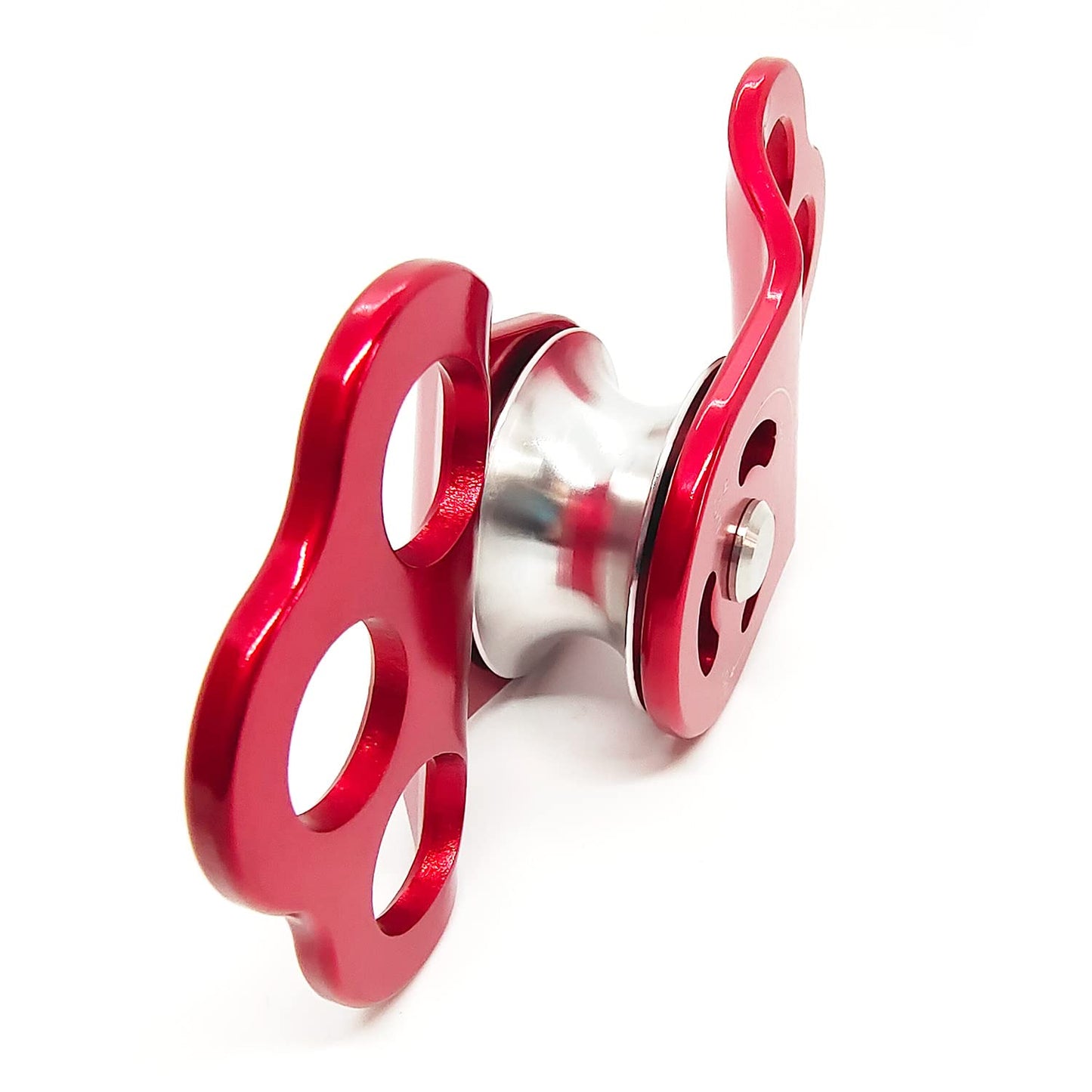 EMMRAGNO 30KN Climbing Single Pulley Climbing Three Hole Hitch Pulley Climbing Bearing Pulley, Hauling Pulley for Rock Climbing, Rappelling, Zipline Sports etc.