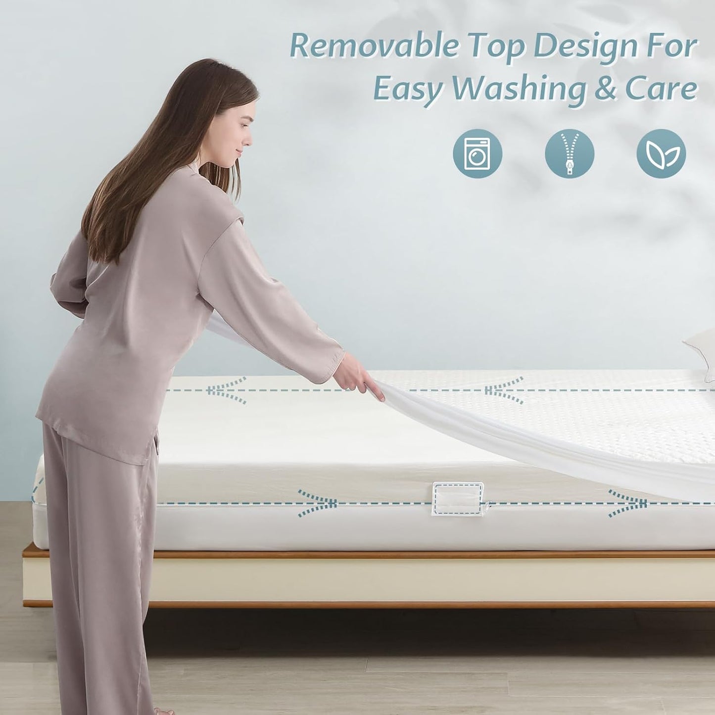 Queen Size Mattress Protector - 100% Waterproof Zippered Cover | Soft, Cooling & Noiseless Encasement for 10-12" Deep Mattresses