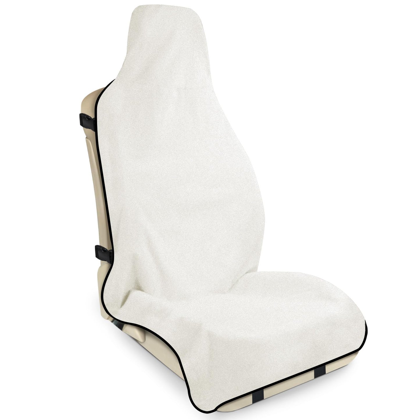 INFANZIA Waterproof Sweat Towel Seat Cover, Premium Car Seat Towel Protector for Trucks SUV Jeep, Universal Non-Slip Bucket Seat Covers for Post Gym Workout, Running, Swimming, Beach (White, 1Pcs)