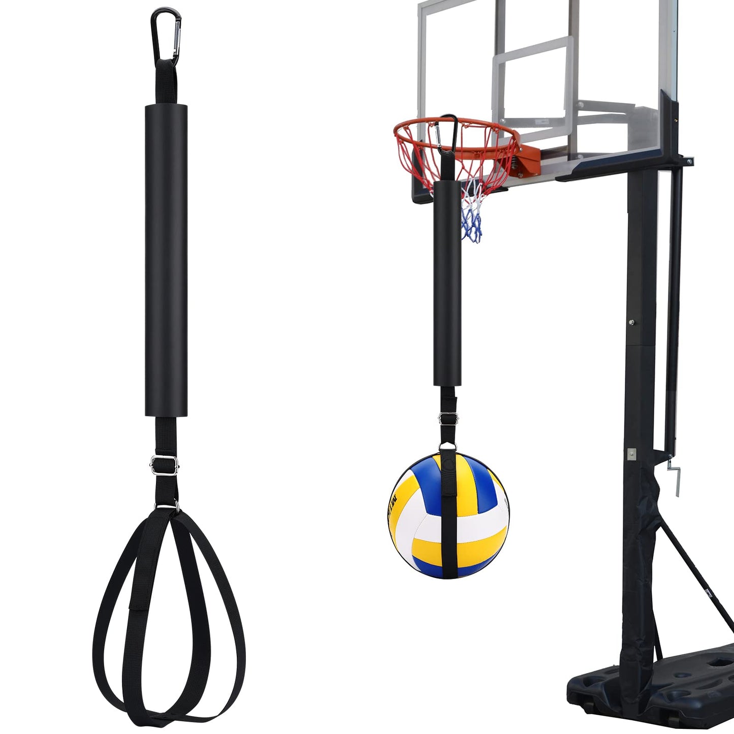 TOBWOLF Volleyball Spike Trainer, Volleyball Spike Training System for Basketball Hoop, Volleyball Equipment Training Aid Improves Serving, Jumping, Arm Swing Mechanics and Spiking Power