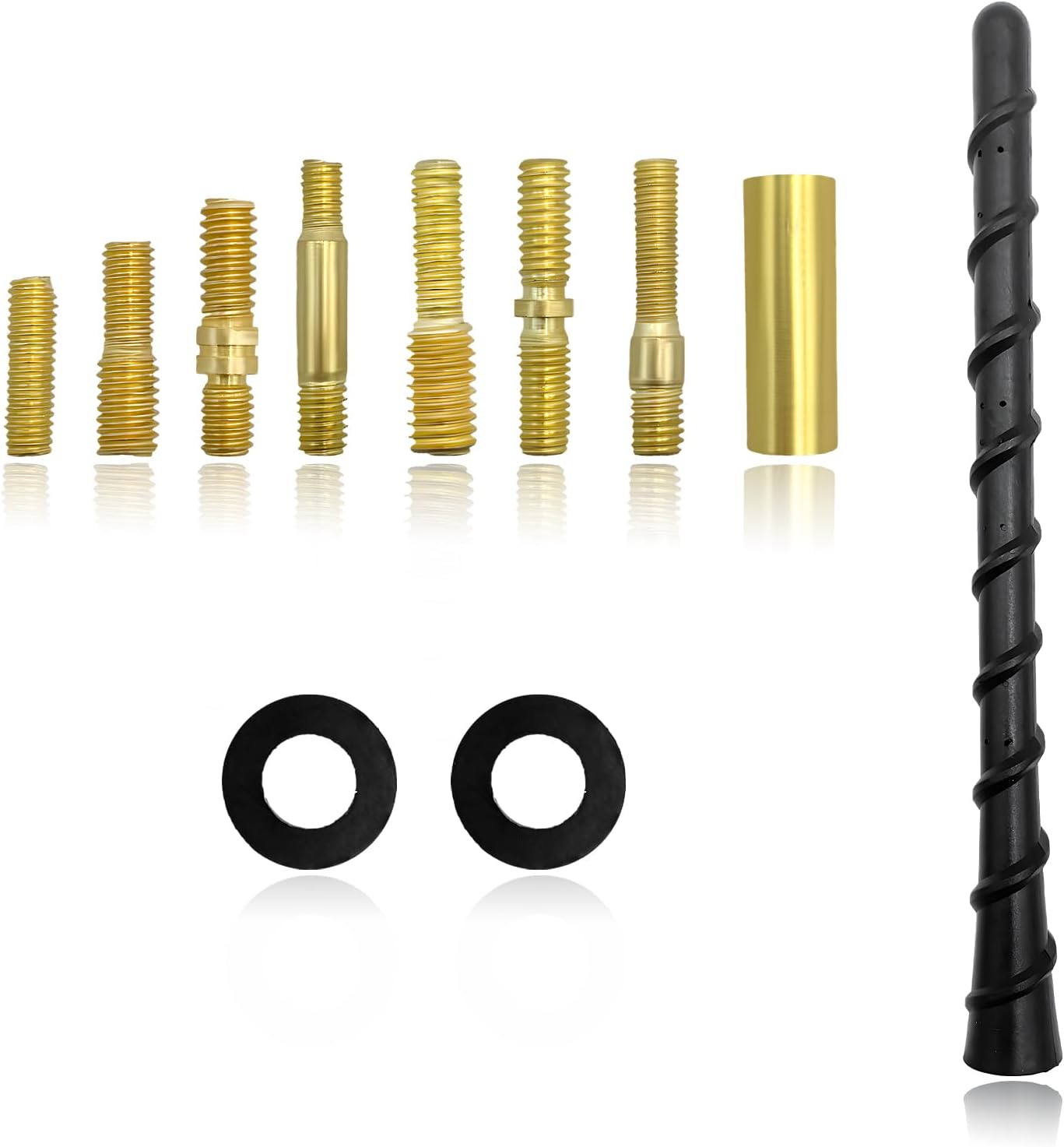Sylvil 7 Inches Car Spiral Antenna, Flexible PVC Radio Antenna Toppers with Screw, Waterproof Antenna Mast Replacement