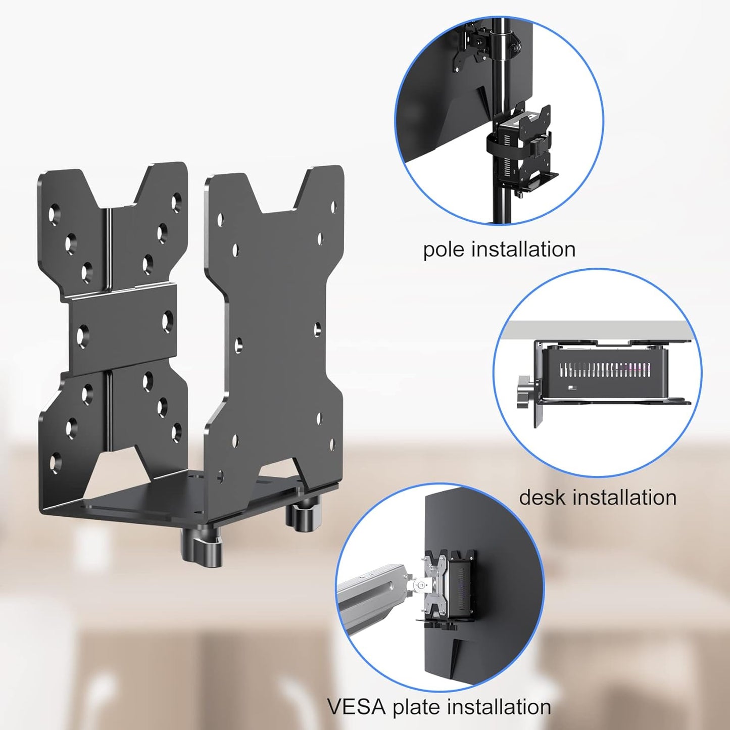 ZJJ002 suptek Thin Client Mount Bracket Adjustable Mini PC Mount Bracket,CPU VESA Under Desk and Monitor Arm Computer
