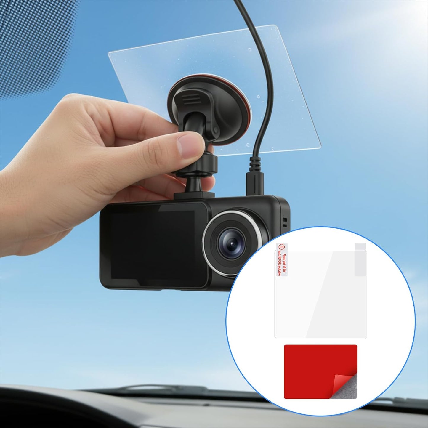 XLIUAX 24 Pack Dash Cam Adhesive Pads, Double Sided Dash Cam Klebepads for Windshield Heat Resistant Double Sided