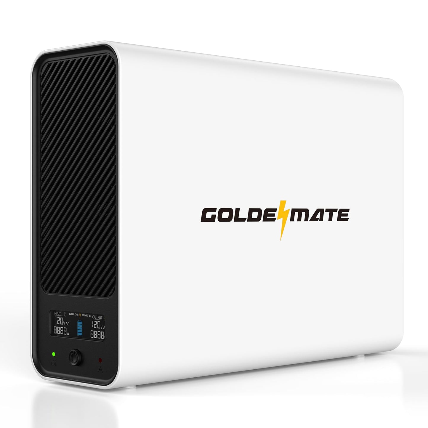 GOLDENMATE 1000VA/800W Lithium UPS Battery Backup and Surge Protector, Sinewave UPS System with LiFePO4 Battery(230Wh), Updated Pro Ver. with USB Communication Port, 8 Outlets, LCD Display, White
