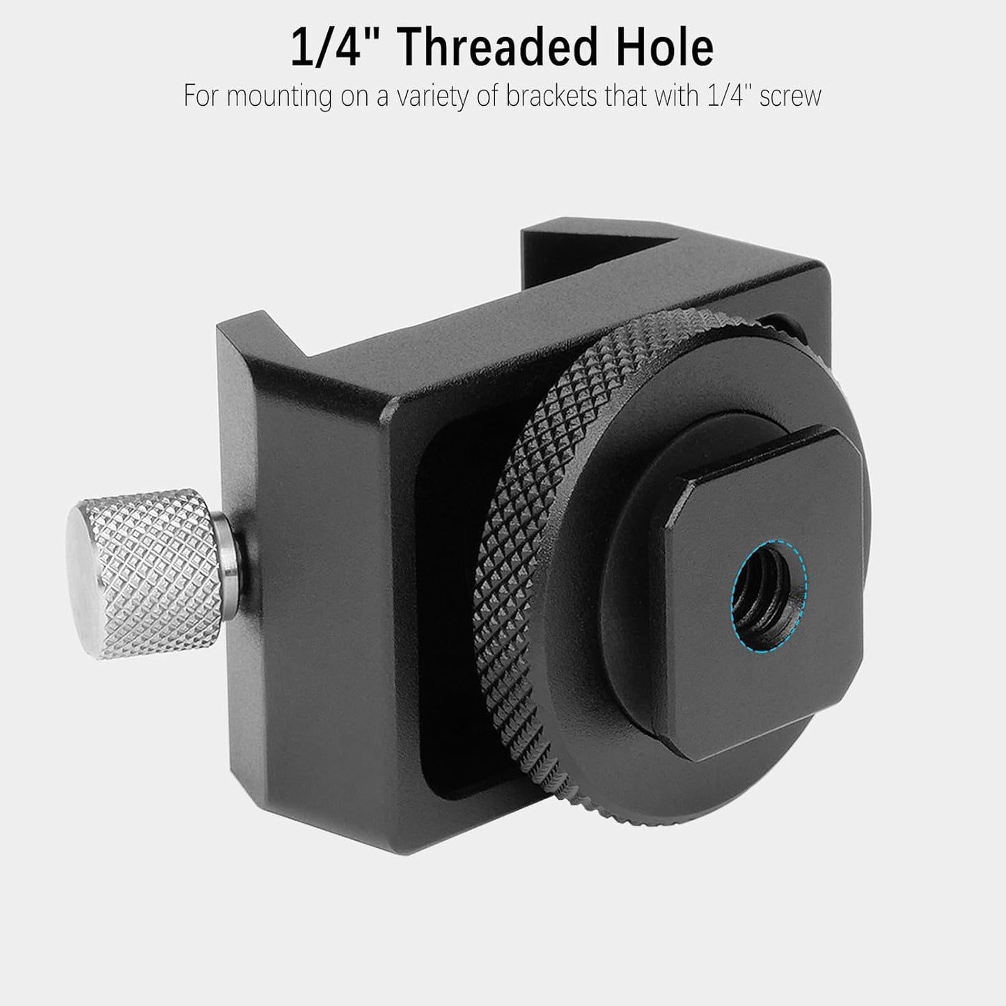 Yueoct 1/4" Metal Telescope Finderscope Mount Adapter Finder Scope Base Dovetail Bracket with Threaded Hole for Video