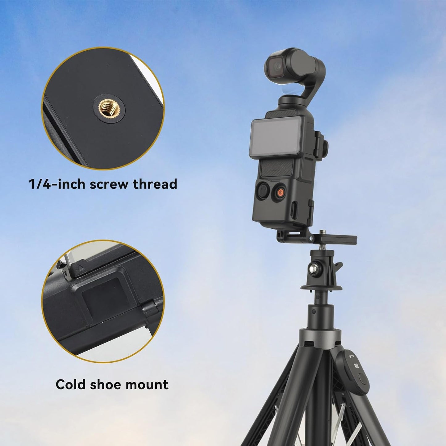 UTEBIT 3, Pocket3 180 Magnetic Mount Stand Compatible with DJI Osmo Pocket Upgraded Accessories Expansion Adapter