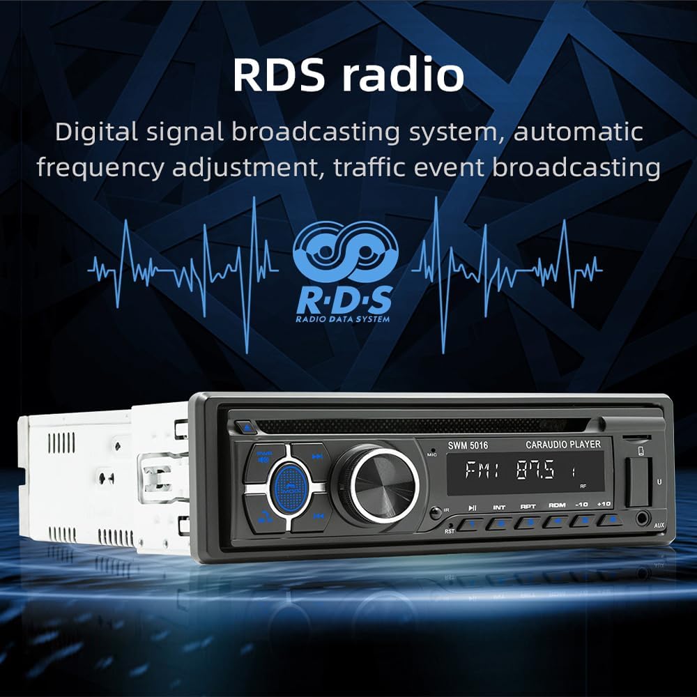 WEPARTICULAR Player,MP3 Single Din Car Stereo CD DVD USB Music Unit Car Radio,Support Bluetooth FM/RDS/USB/AM