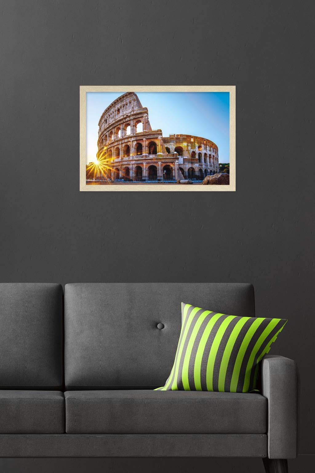 Trends International Timeless Visions - Roman Colosseum Wall Poster, 22.4L x 14.7W, Blonde Framed Version