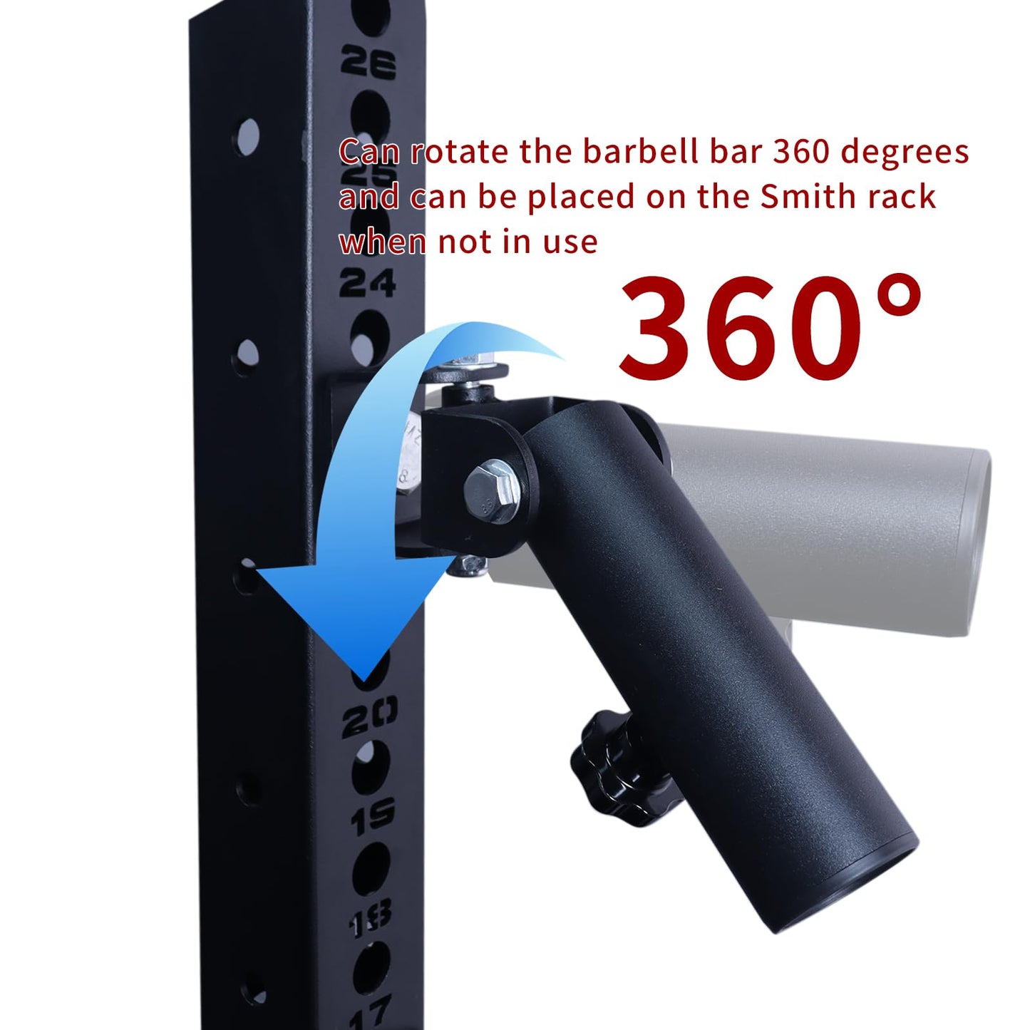 FNKTEK T-Bar Row Landmine Attachment for Barbell 360° Swivel Landmine Base Fits 2” Olympic Bar,Gym Home Fitness,Squat,Deadlifts (16mm Aperture)