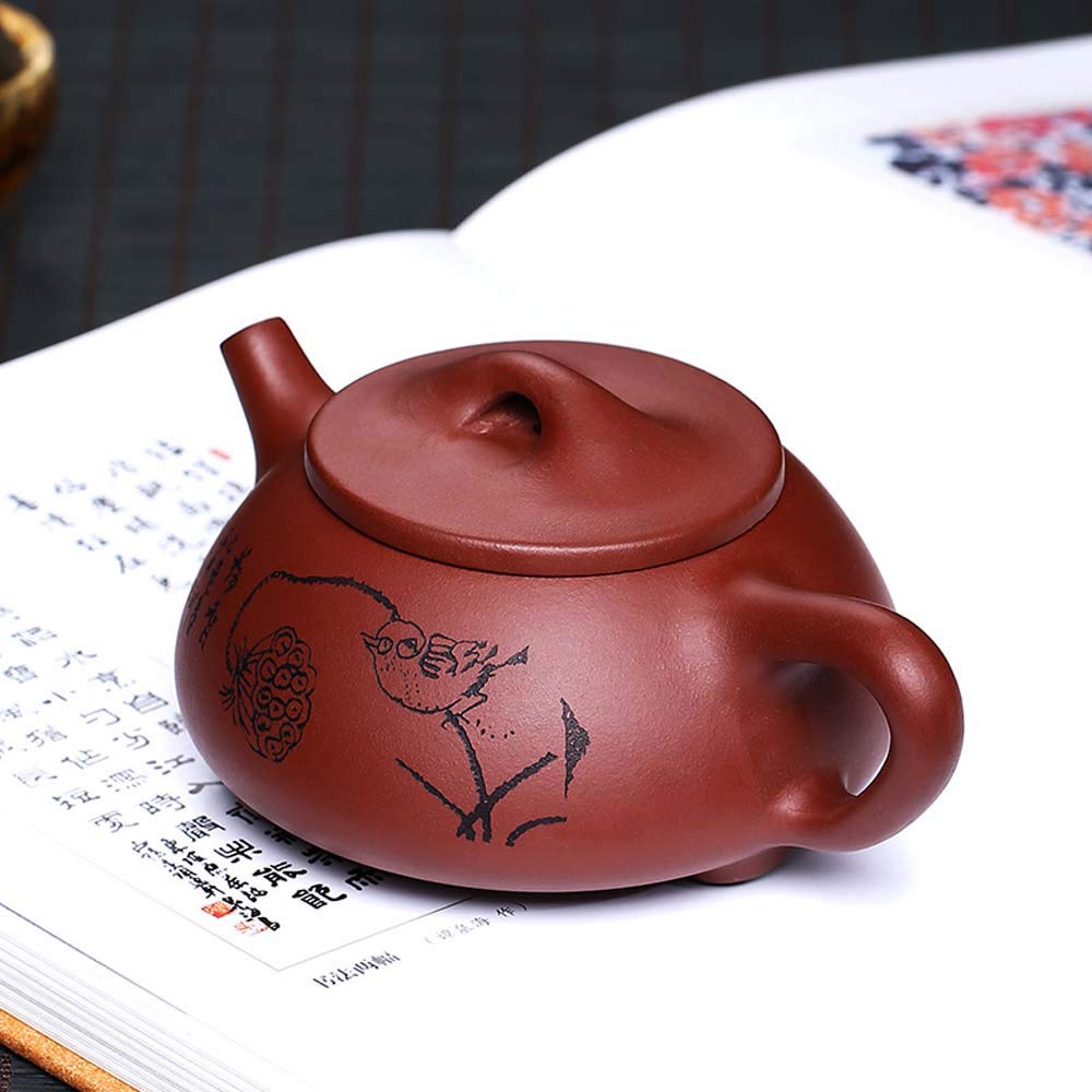 Yixing Clay Teapot 9oz Chinese Zisha Clay Shipiao Lotus Pot Purple Mud Kungfu Tea Set Kettle