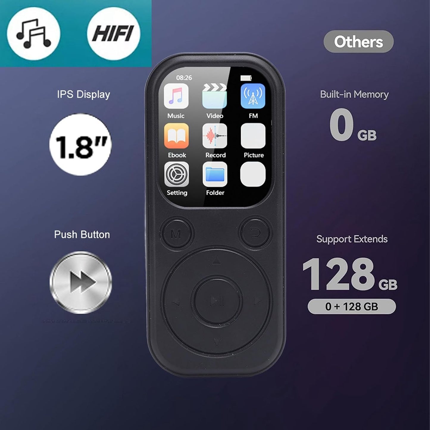 BONKZEBU MP3 MP3 8, 10.12 (32G Portable HiFi Music Player,Large Storage Capacity Player,HiFi Sound Quality Portable
