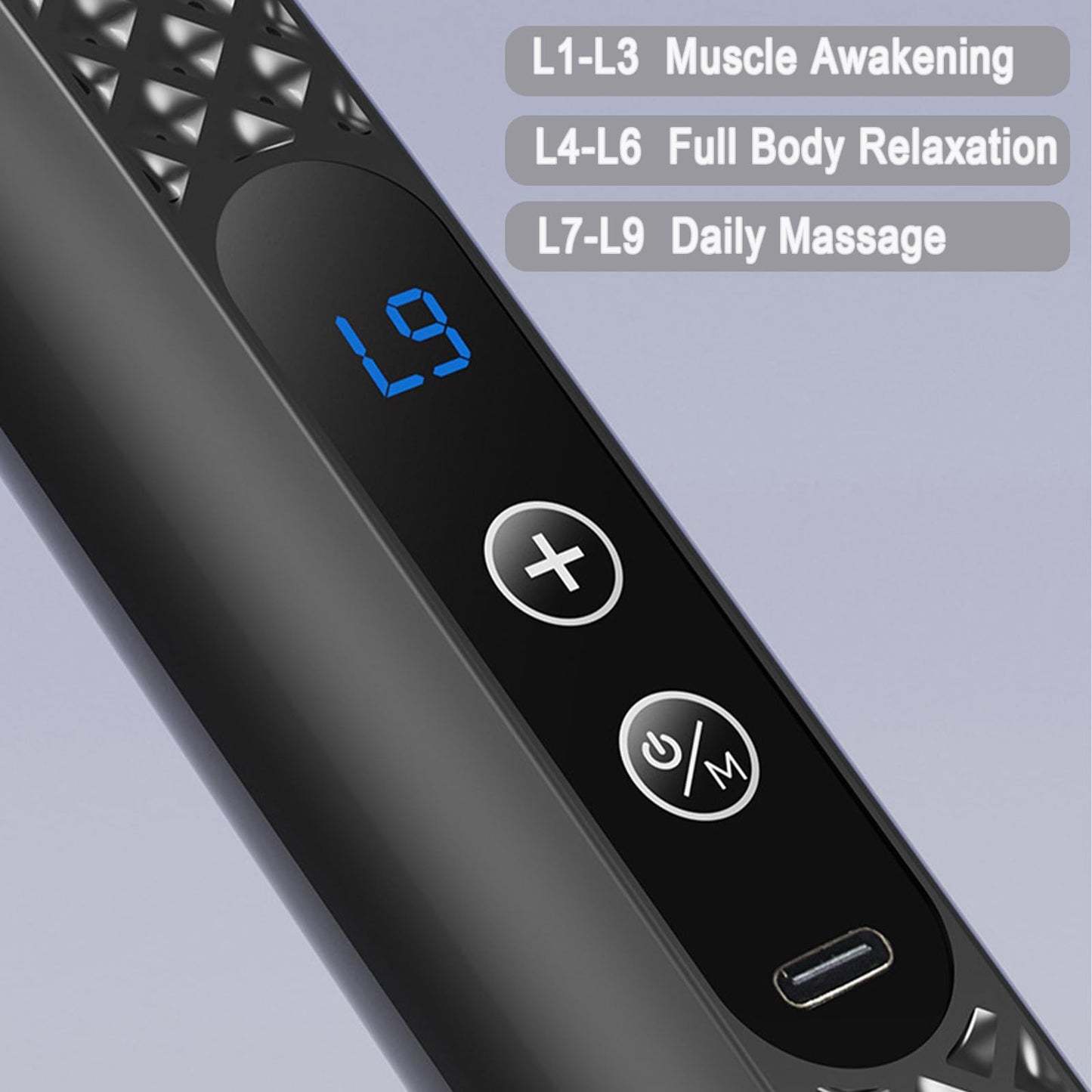 HISBO Massage Gun with Upgraded Extension Handle, Massage Gun Deep Tissue - Back Massager for Relief Deep Tissue, Muscles/Neck/Shoulders/Waist/Legs Massager,5 Replaceable Heads&9 Speed Levels (Black)