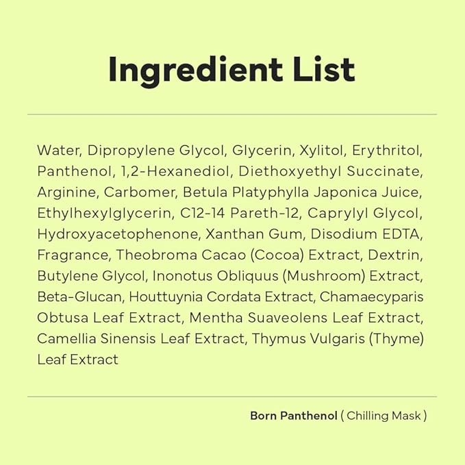 SAM'U Born Panthenol Chilling Mask ??Korean Facial Sheet Mask with Birch Sap & Xylitol for Deep Hydration ??Soothing & Cooling Face Mask, Vegan Korean Glass Skin Care Face Mask (5 Sheets)