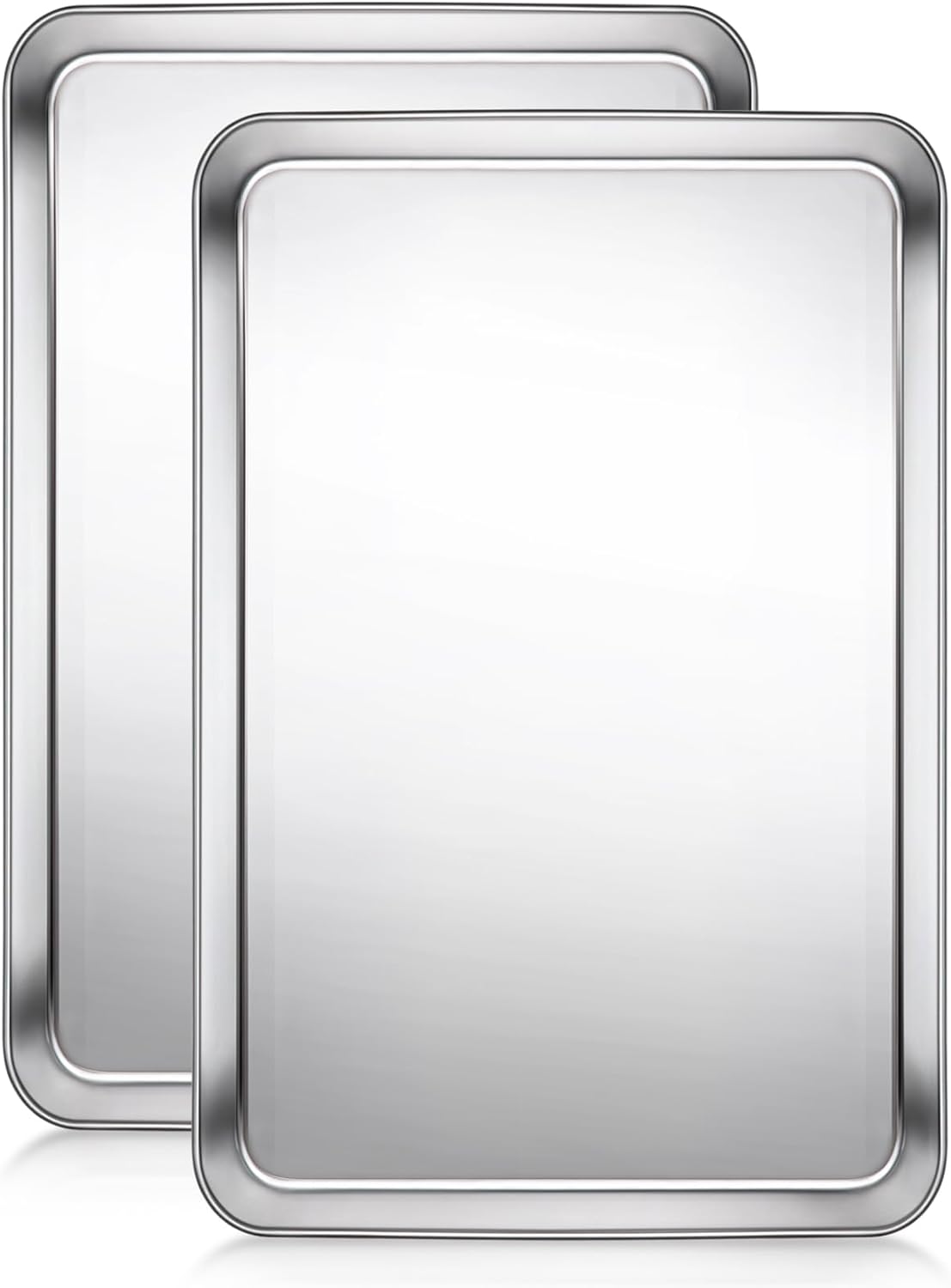 Terlulu Stainless Steel Baking Sheet Set - Nonstick Half Sheet Pan for Oven | 2-Piece, 17.3'' x 12.3'' x 1''