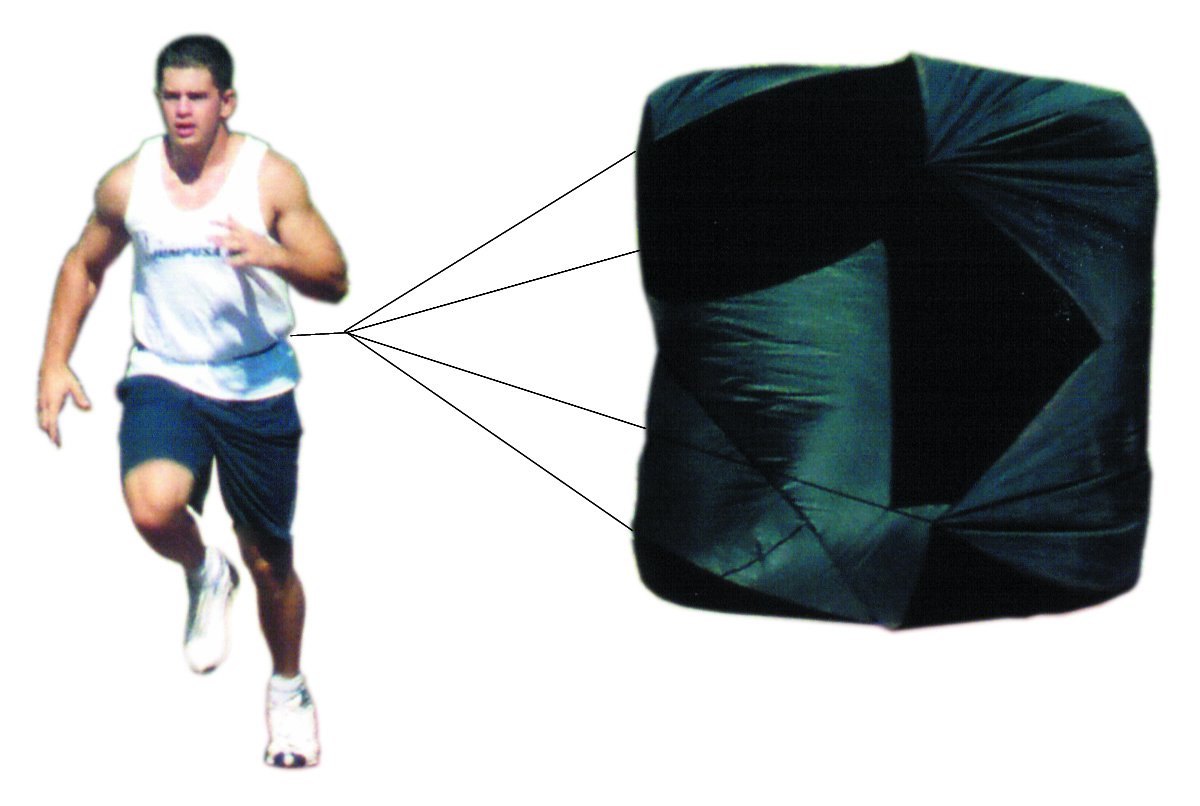 Jump USA 85" Super XL Monster Pull Running Speed Chute Resistance Parachute with Quick Release Belt