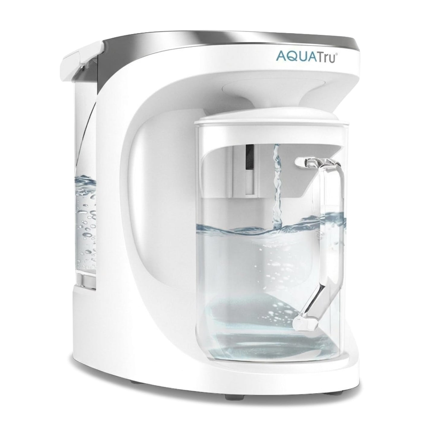AquaTru Carafe Countertop Water Purifier | Compact 4-Stage Reverse Osmosis System with Glass Carafe Removes 84 Contaminants Including Forever Chemicals, Lead & Fluoride | No Plumbing