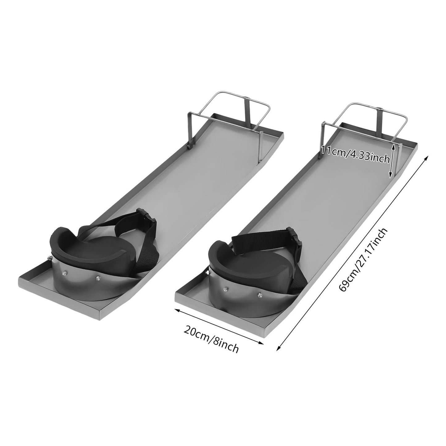 27“ x 8” Concrete Knee Plate Slider Knee Plate, Knee Plate 201 Stainless Steel Knee Plate for Cement and Concrete Finishing Board Taping