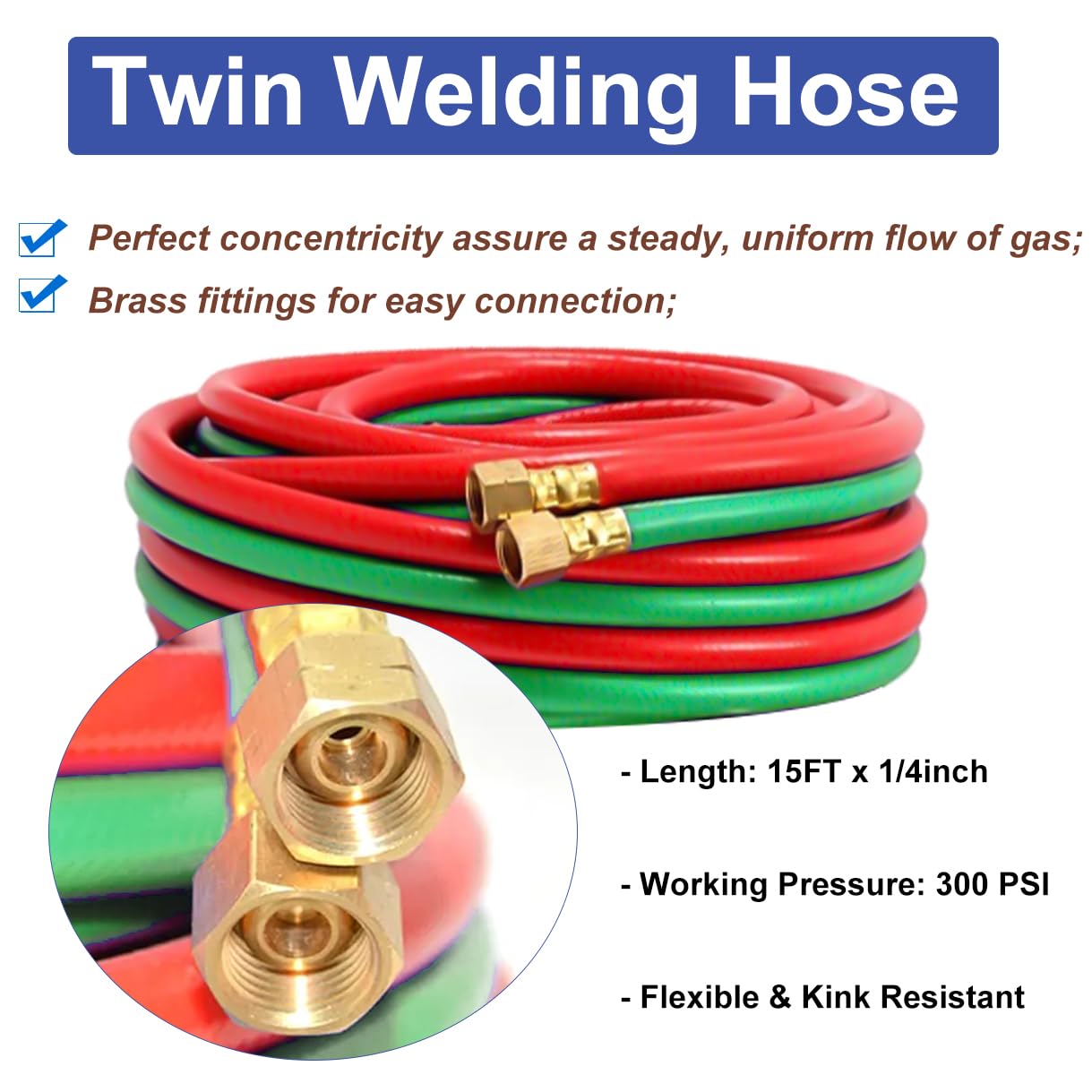 Oxy Acetylene Torch Kit, Gas Cutting Torch Welding Kit with Cutting & Welding Nozzle Gas Regulator & Oxygen Acetylene Gas Hose，Medium Duty Oxygen Acetylene Torch Kit Welder Tool Set