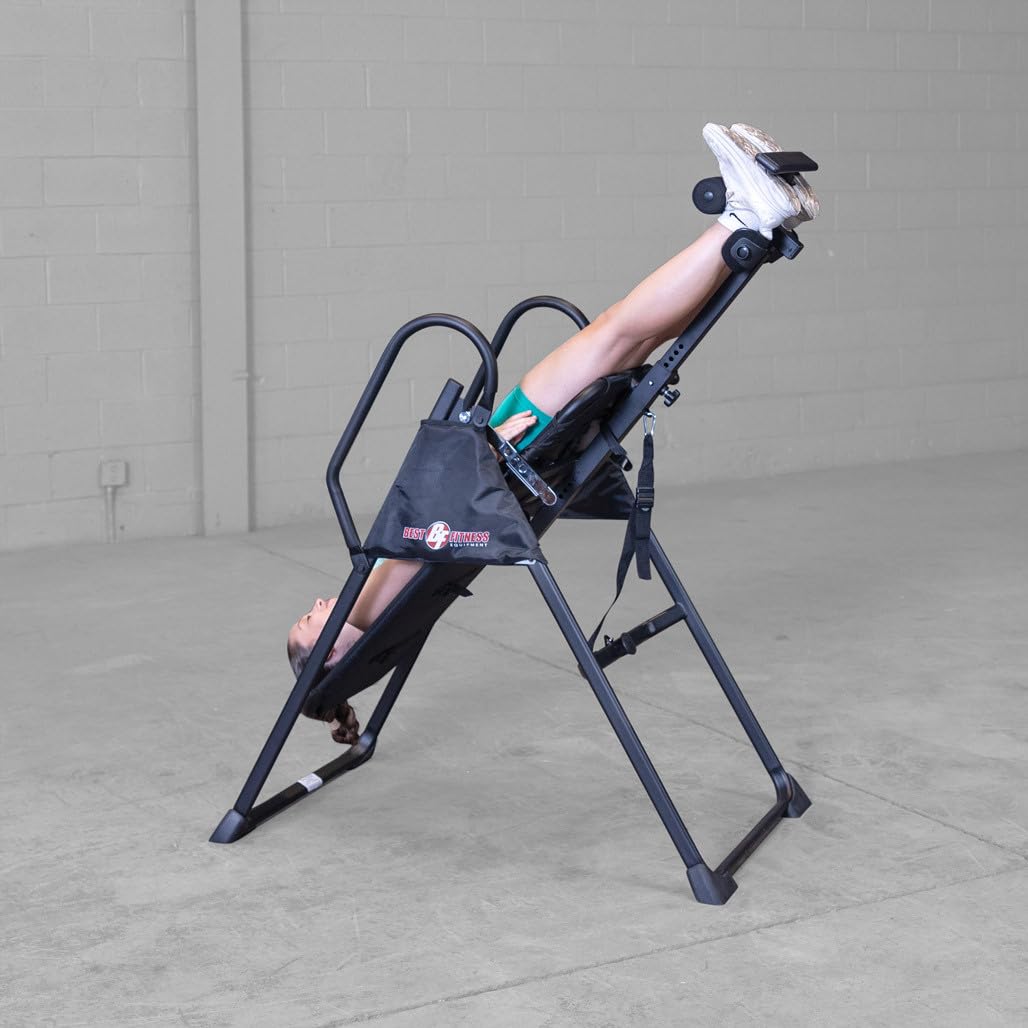 Body-Solid (BFINVER10B) Best Fitness Inversion Foldable Table, Lumbar Stretching and Strength Training Equipment for Professional Inversion Therapy, Home and Commercial Gym (Midnight Black)