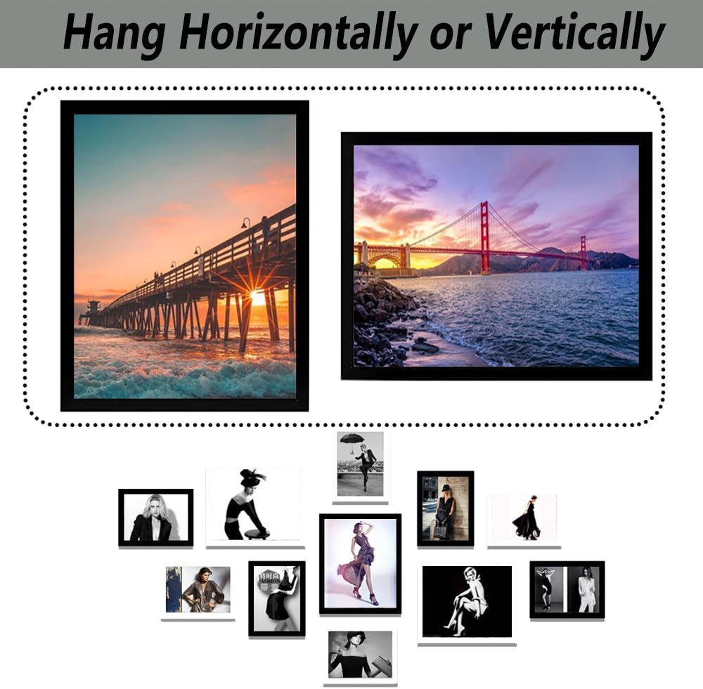 RUN HELIX 8.5x11 Picture Frame - Elegant Document & Diploma Display for Wall or Tabletop, Black