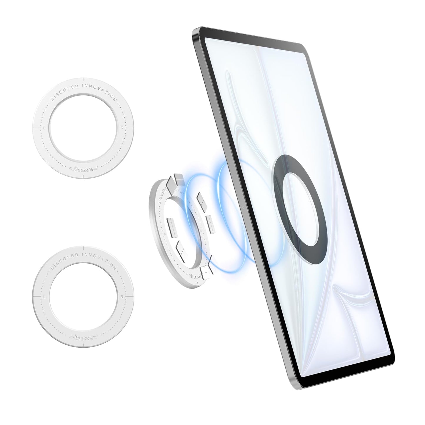 Nillkin for iPad Wall Mount, Magnetic Shower iPad Holder Waterproof, Magnetic Tablet Holder for Car, Magnetic iPad Mount for Kitchen, iPad Fridge Mount, Bathroom, Gym, Office, Set Version, White ﻿