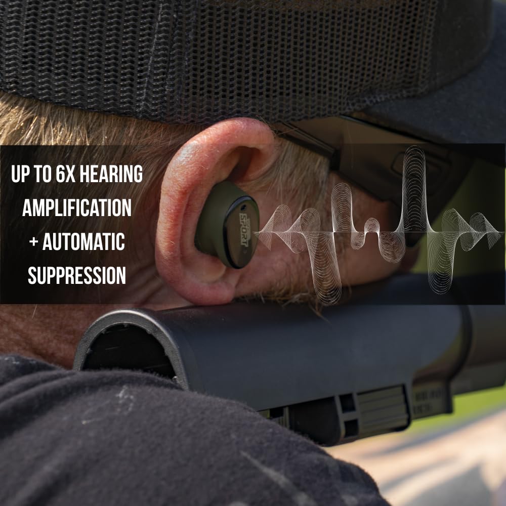 ISOtunes Sport Caliber BT Shooting Ear Protection for Gun Range – Bluetooth Hearing Protection for Shooters, 25 dB Noise Reduction Rating (NRR) Shooting Ear Buds with Electronic Ear Protection