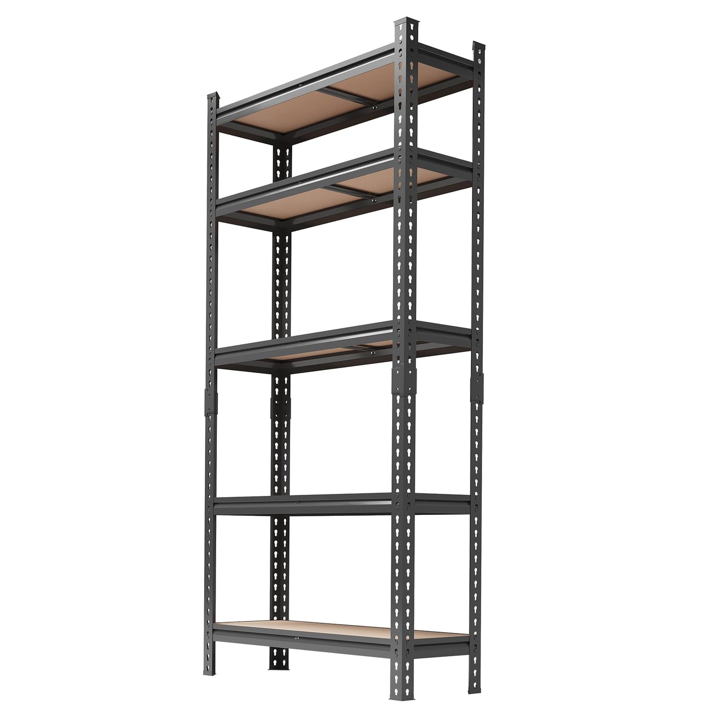 Patikuin Heavy Duty 5-Tier Adjustable Metal Storage Shelf - Boltless Industrial Utility Rack for Garage, Pantry, Kitchen, Warehouse - 72" H x 35.5" W x 12" D, Single Layer 400LBS, Set of 2,