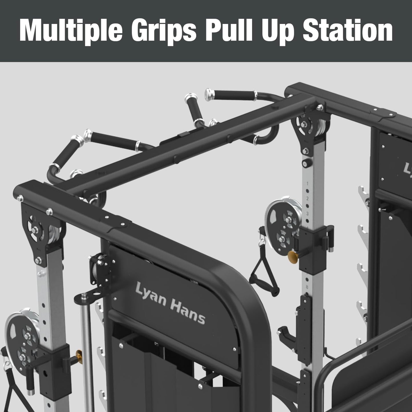 Functional Trainer Smith Machine for Commercial, Multifunctional Cable Crossover Exercise Machine, All in One Home Gym System, Compact Fitness Equipment, Workout Weight Machine for Strength Training