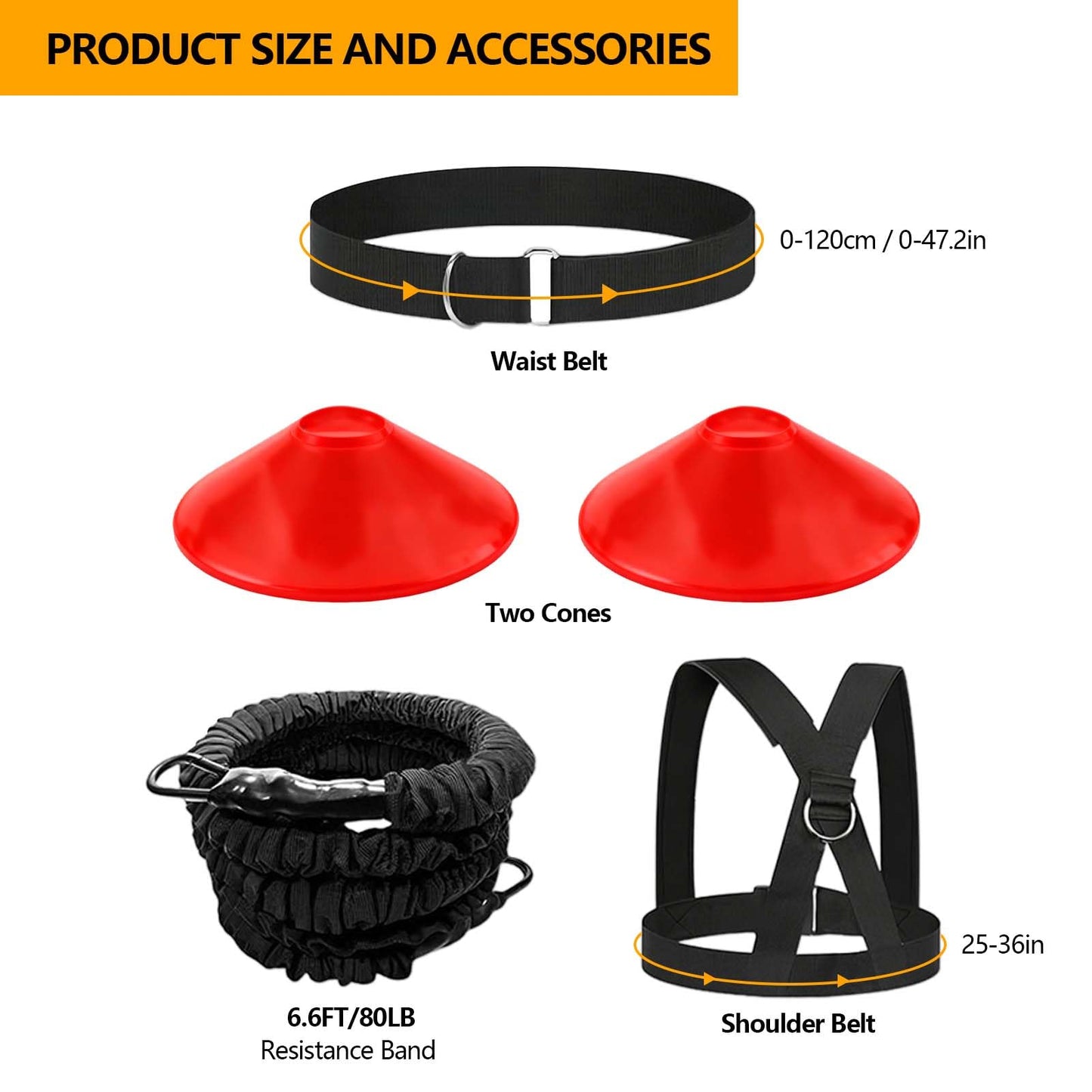Tuyzhrymlic 80lb Resistance Band Finess Training Set, Shoulder Belt Explosive Speed Agility Training Equipment Double People Physical Exercising Suit for Various Sports