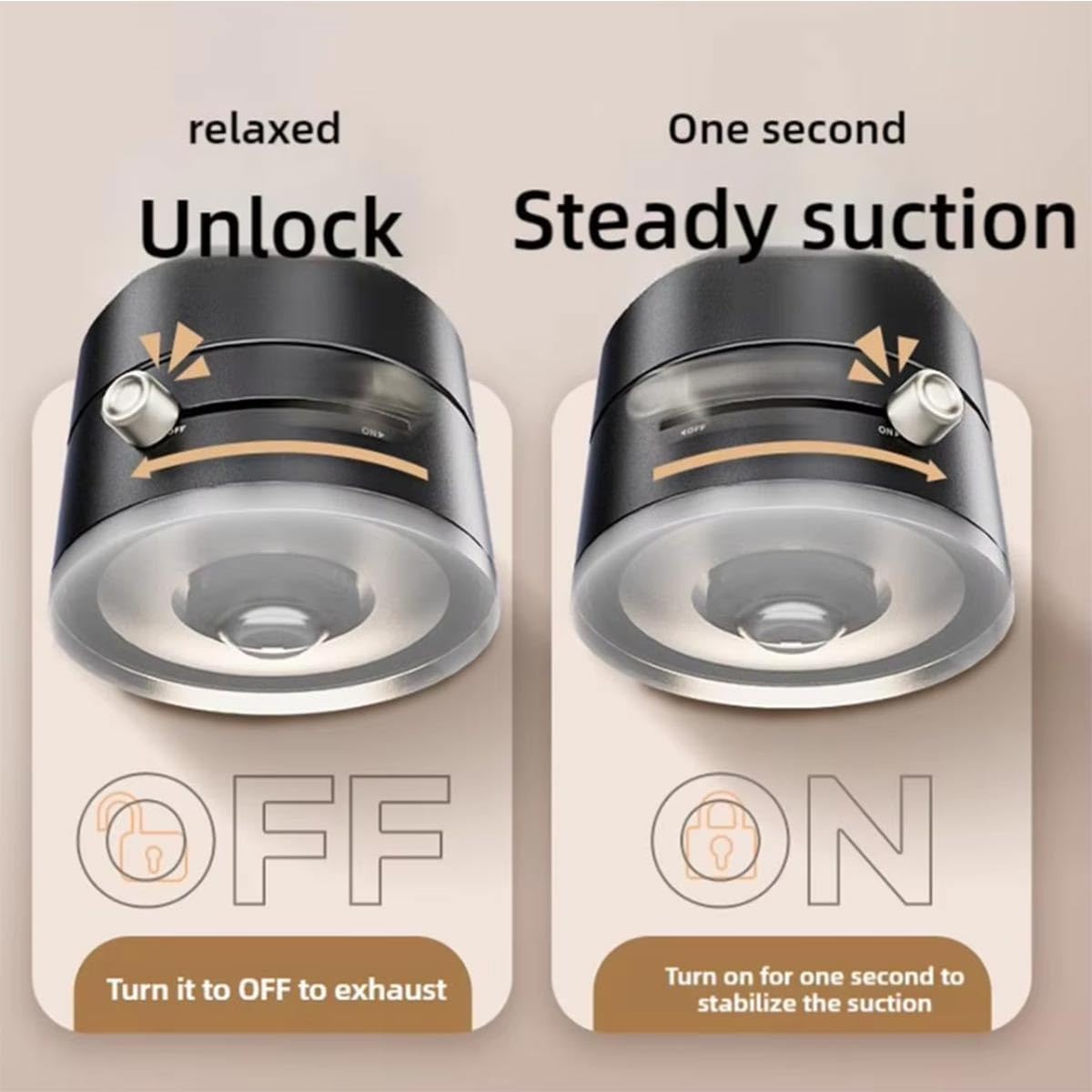 Oudvaker Foldable Magnetic Vacuum Phone Holder, 360° Electric Suction Car Mount, Double-Sided Swivel Stand for Car, Mirror, Gym, Kitchen, Hands-Free Portable Phone Holder (Black)