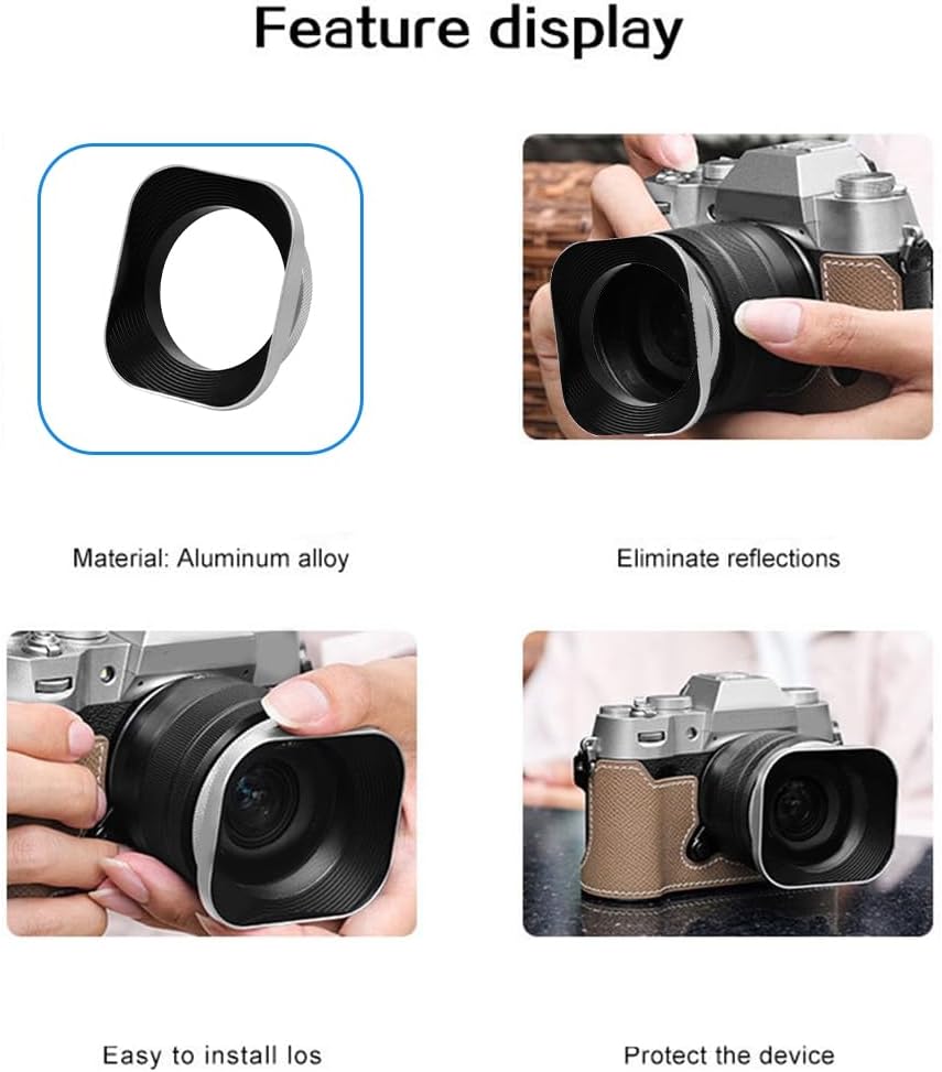 Yaregelun 52mm Square Mirrorless Camera Lens Hood Lens Hood for DSLR Camera Photography Accessories