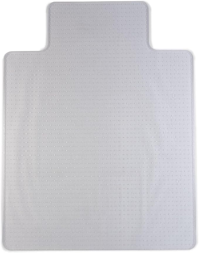 Staples Office Chair Mat, Clear Floor Mats with Lip, Medium-Pile Carpets, Extended Under-Desk Coverage, 46 x 60 Inch, Smooth Glide