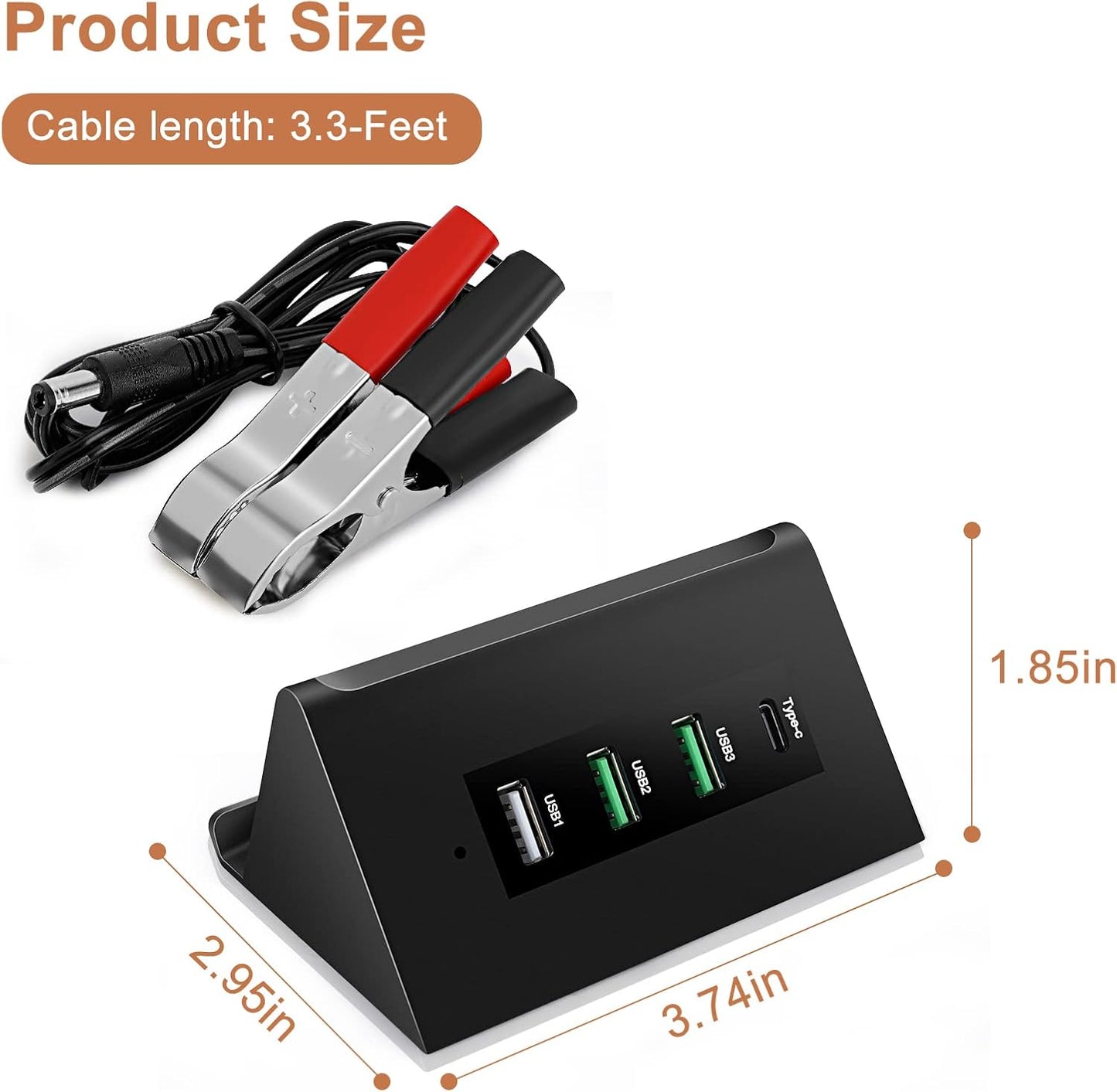YIPIN HEXHA 12V 24V 5V 68W 12v DC to USB Step Down Converter to USB Multi Port Power Adapter Charger for iPhone Android