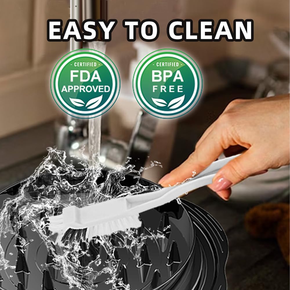 Large Chicken Shredder with Cleaning Brush & Tong 10'' Pro Chicken Shredder Tool Twist Large Stable Anti-Slip Ergonomic Handle, Removable Tray, Dishwasher Safe, BPA Free