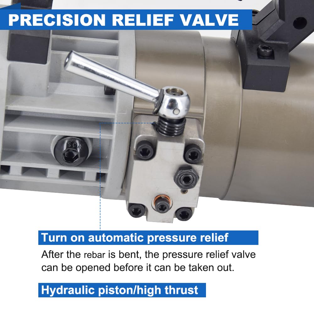 Portable Rebar Bending Machine 1800W Electric Hydraulic Rebar Bender 1 Inch #8-25mm Rebar Bending Angle 0-130 Degrees with Positioning Bolt, Fast Bending or Straightening, 110V