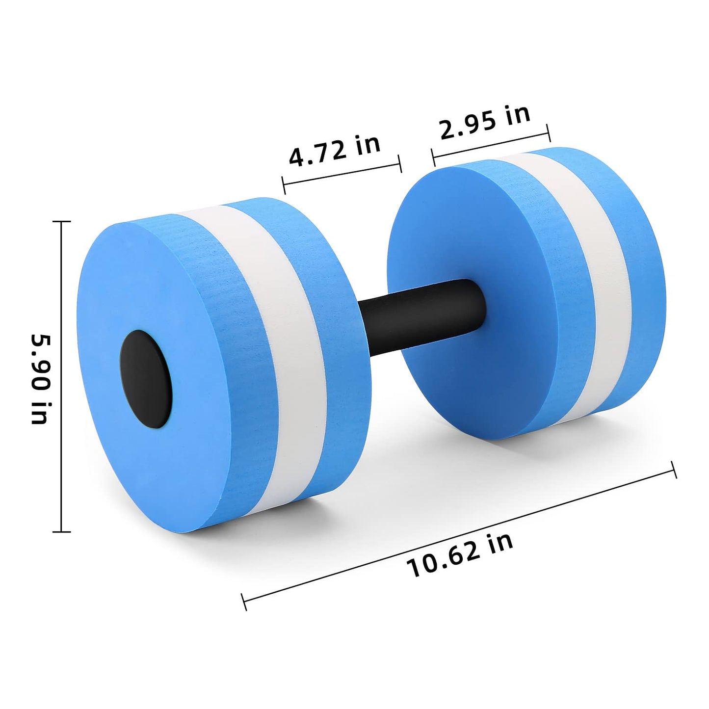 Water Dumbbells Set, 6 Pieces Water Aerobic Exercise Foam Dumbbell Set Pool Resistance, Detachable Aquatic Dumbells, Resistance Gloves, Aquatic Cuffs, Water Workout Fitness Tools for Weight Loss, Blue