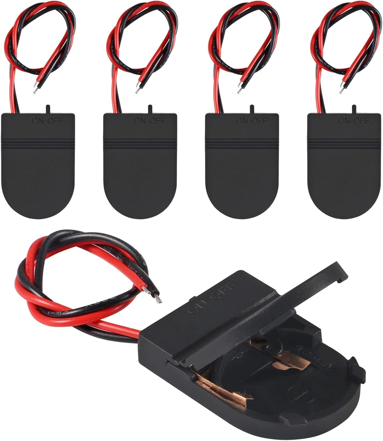 Alinan 5pcs CR2032 1 3V Button Battery Holder Coin Cell Battery Holder with Switch X Battery Holder Battery Storage