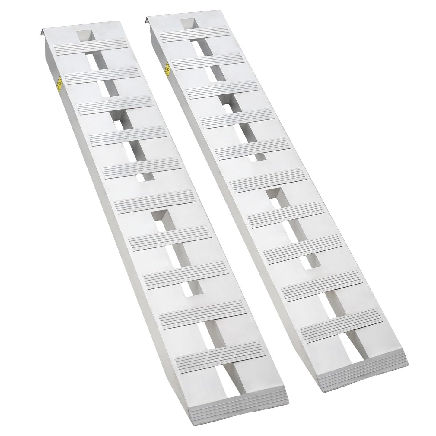 Aluminum Loading Ramps 6000Lbs Capacity Set of 2, Heavy-Duty Universal Trailer Ramps with Top Hook,Non-Slip Rungs, Top Hook & Adjustable Safety for Trucks, Tractors, ATVs, Lawn Mowers – 84" d x 15" w