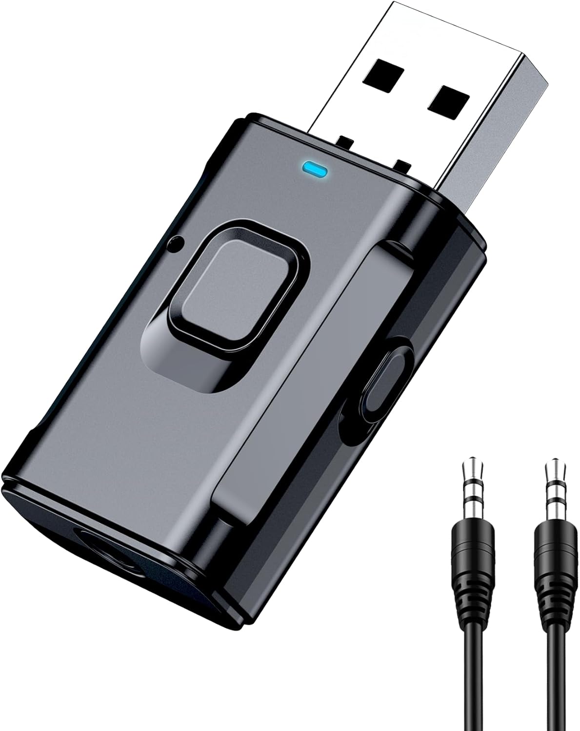 Tsnam 3.5mm USB Bluetooth Adapter for Car, Bluetooth Transmitter Receiver for TV, Stereo, Headphone, PC, AUX Wireless