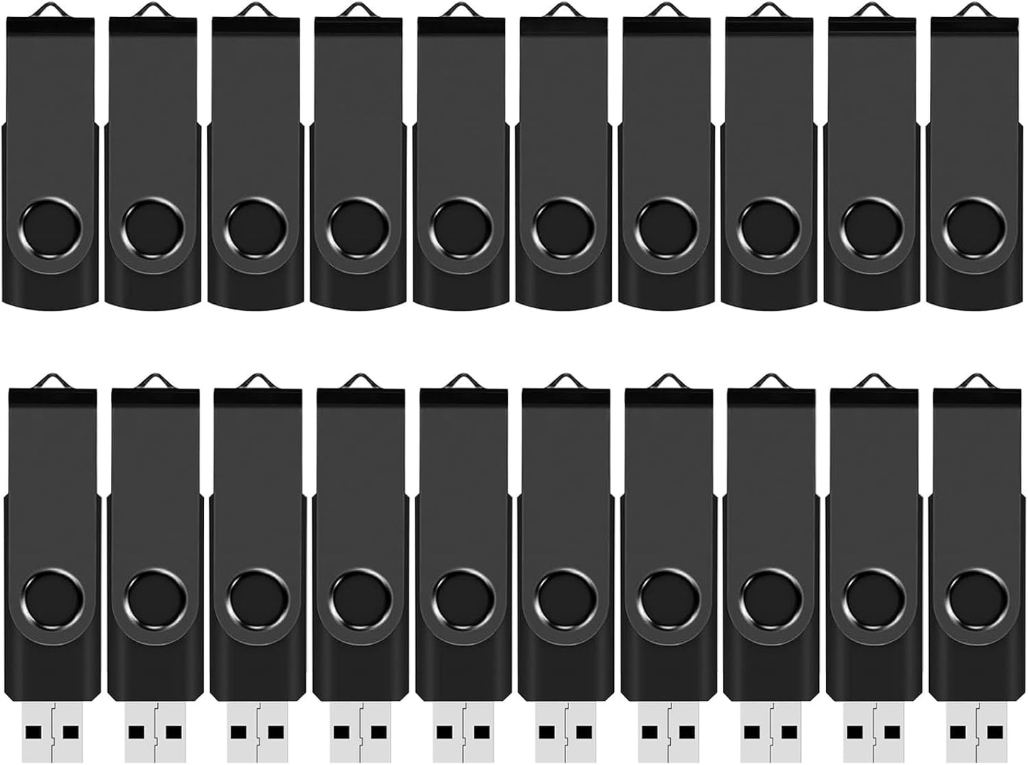FEWINA 2GB 20 Pack USB2.0 Pack 20PCS 2GB Flash Drive Bulk USB USB Drives Thumb Drive Bulk Swivel Memory Stick Zip Drive