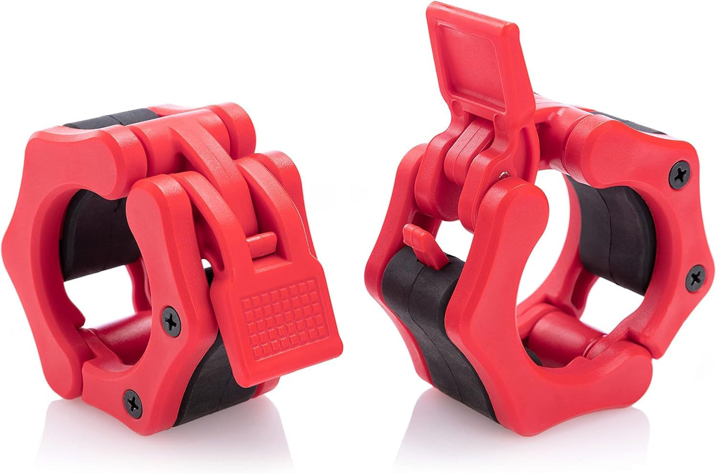 Greententljs Olympic Barbell Collar Quick Release Pair of Locking 2" Secure Snap Clip for Squat Weight Lifting/Powerlifting (1 Set, Red), (SPT0004)