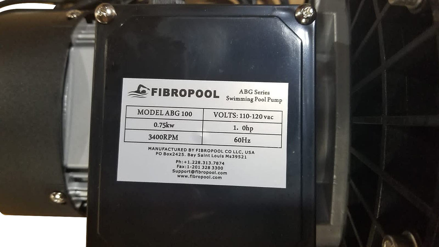 FibroPool 1HP Above Ground Pool Pump – 4500 GPH High Efficiency Motor, Clear Lid Strainer, 120V Pool Pump with Hose Adapters for Easy Installation, Heavy Duty ABG100