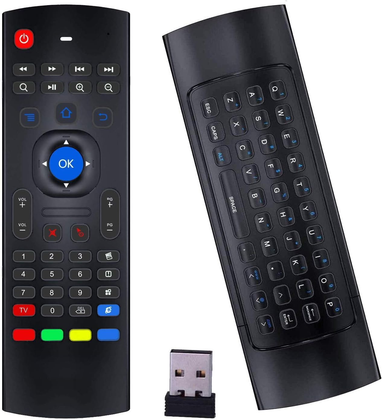 KUNSI MX3 2.4G Air Mouse Remote Pro, Wireless Mini Keyboard, Universal Remote Control with IR Learning for Android TV