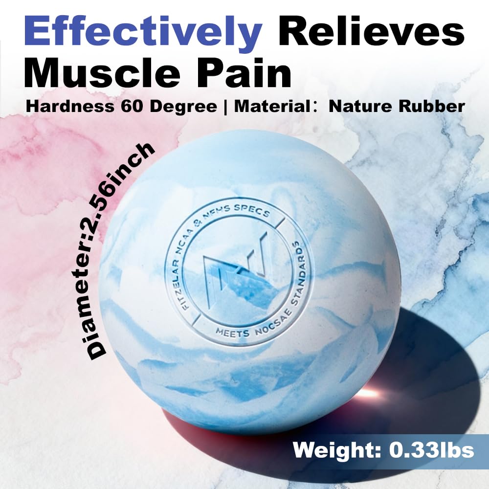 FITZELAR Massage Lacrosse Balls for Myofascial Release, Quality Certification, Massage Deep Tissue for Back and Shoulder, Trigger Point Therapy, Muscle Knots, Relieving Muscle Pain