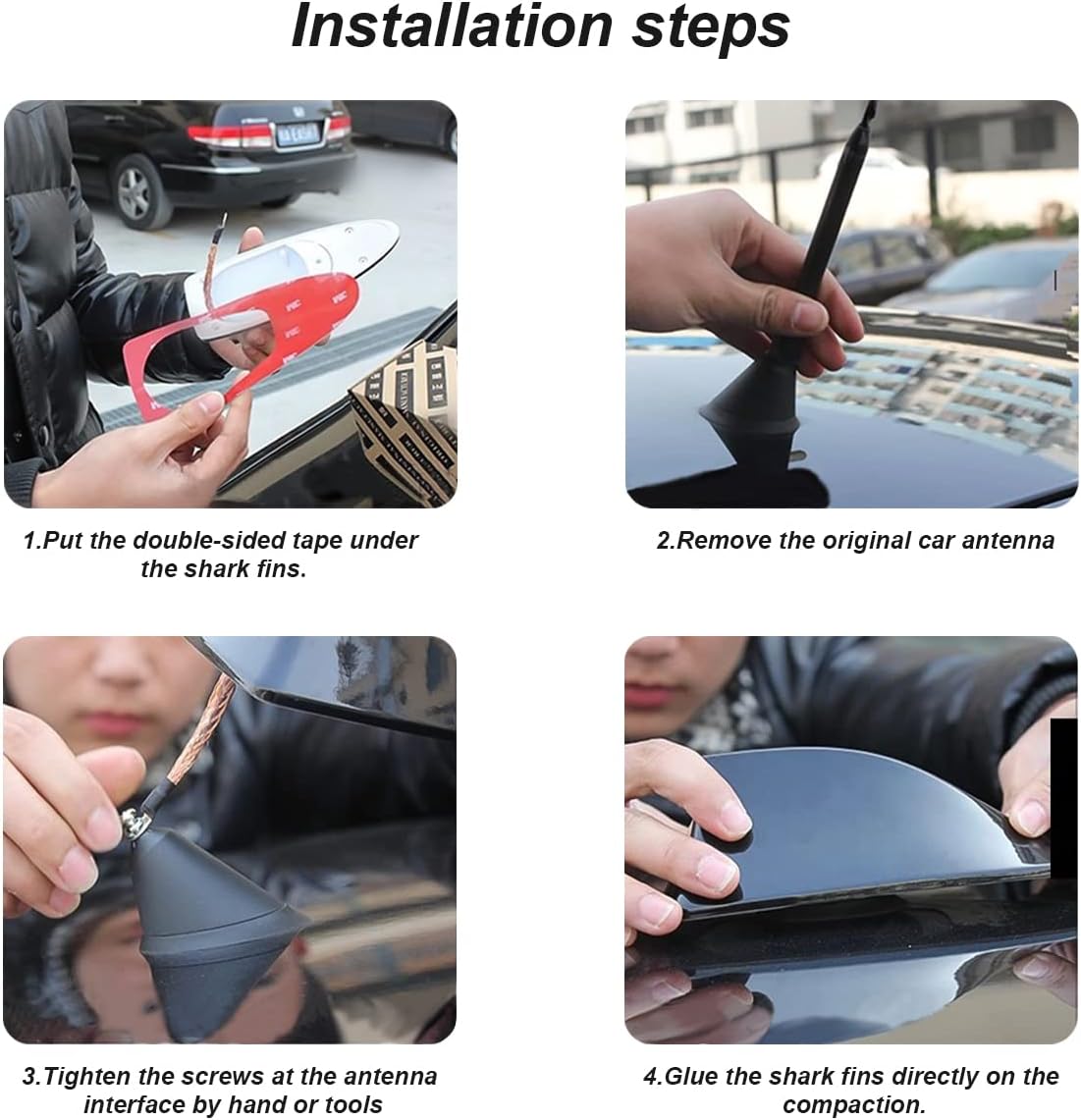 Moly Magnolia Shark Fin Antenna Cover for Car, Automotive Top Roof Aerials AM/FM Radio Signal Base, Vehicle Shark Fin