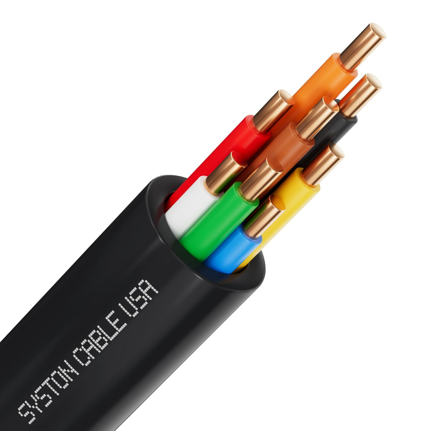 SYSTON 18/8 Sprinkler Wire, 100% Solid Copper Irrigation Control Wire, Direct Burial Underground Low Voltage Cable, UV Sunlight Resistant PE Jacket for Sprinkler Systems, 18 AWG 8 Conductors, 250 FT