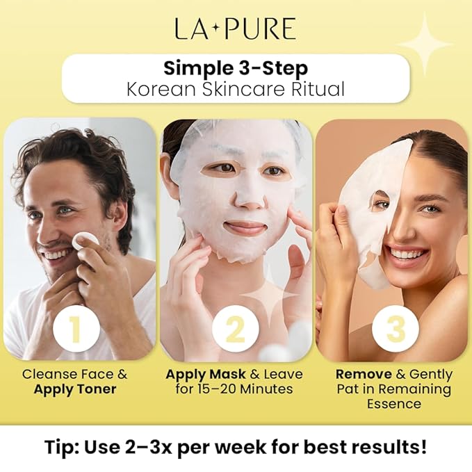 Snail Mucin Mask ??10ct Korean Sheet Mask Pack for Signs of Aging, Aid Skin Repair & Hydration ??Pure Snail Mask for Face with Collagen & Hyaluronic Acid ??Cruelty-Free Hydrating Sheet Mask